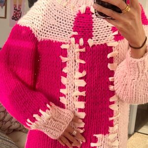 Chunky Knit Pink Sweater